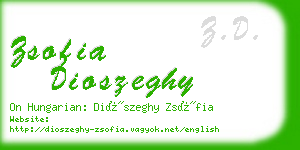 zsofia dioszeghy business card